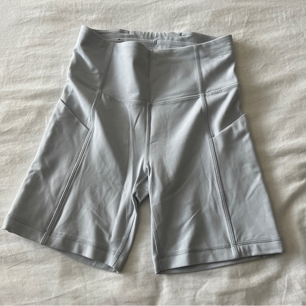 TNA aritzia baby blue biker shorts